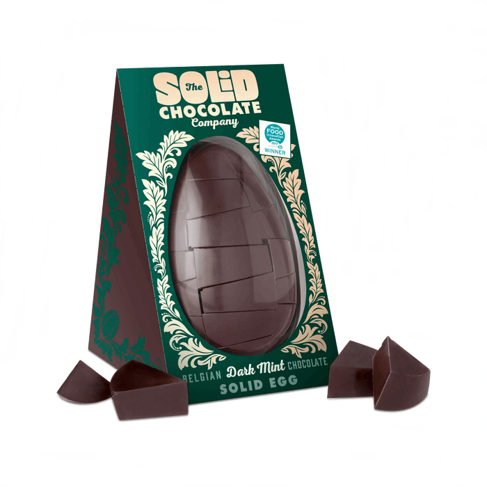 Front of Solid Belgian Dark Mint egg 
